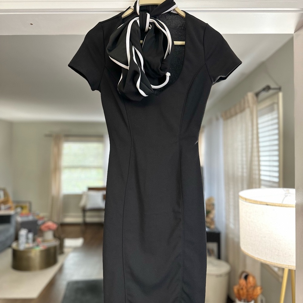 Black Dress with Bow Tie